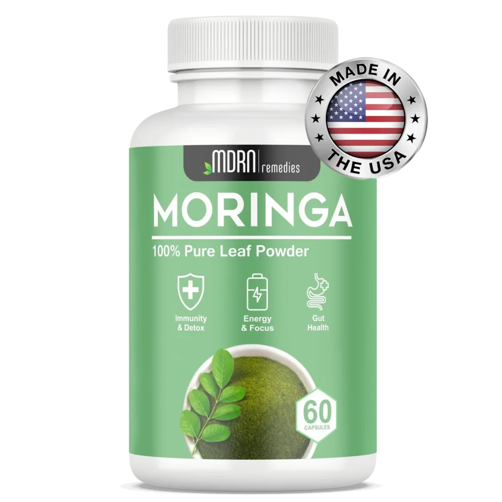 Pure Moringa dietary supplement capsules